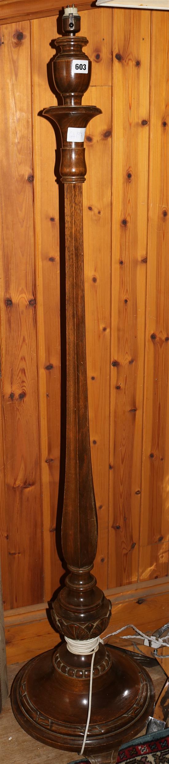 Mahogany standard lamp